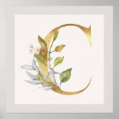 Golden Letter C Floral Trip Poster (Vorne)