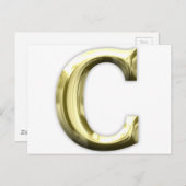 Golden Letter C Shiny Gold Alphabet Postkarte (Vorne/Hinten)