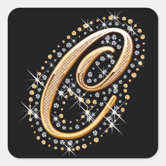 Golden Letter C - Square Sticker (Vorderseite)