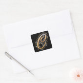Golden Letter C - Square Sticker (Umschlag)