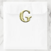 Golden Letter G Shiny Gold Alphabet Runder Aufkleber (Tasche)