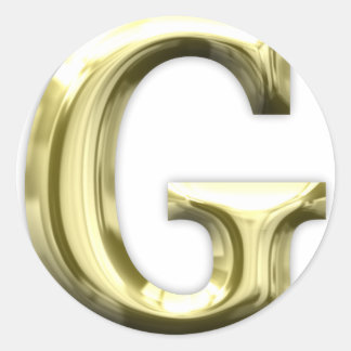 Golden Letter G Shiny Gold Alphabet Runder Aufkleber