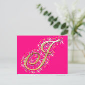 Golden Letter J - Postkarte (Stehend Vorderseite)