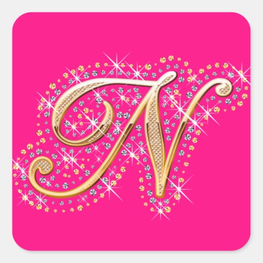 Golden Letter N - Aufkleber (Vorderseite)