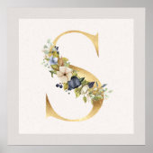 Golden Letter S Flora Trimm Poster (Vorne)