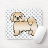 Golden Lhasa Apso Niedlich Cartoon Dog Illustratio Mousepad (Mit Mouse)