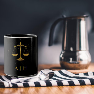 Golden Libra Zodiac Design - Personalisiertes Mono Zweifarbige Tasse