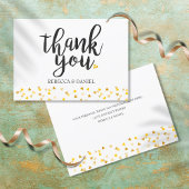 Golden Liebe Hearts Confetti Script Dankeskarte