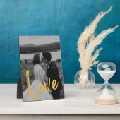 Golden LIEBE Script Easel Personalize Foto Fotoplatte (Seite)
