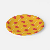 Golden Liebe Suckers Red Pappteller (Schrägansicht)