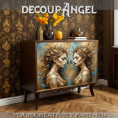 Golden Lieves Sisters Decoupage Seidenpapier