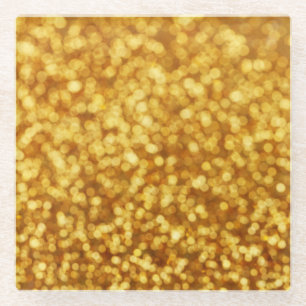 Golden Light Bokeh Abstrakter Hintergrund Glasuntersetzer