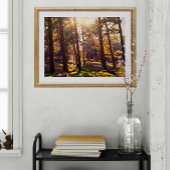 Golden Light Forest Oil Painting Leinwanddruck