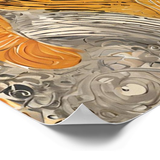 Golden Light Sun Illustration Mauer Poster (Ecke)