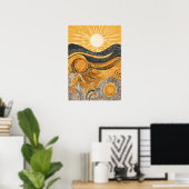 Golden Light Sun Illustration Mauer Poster (Heimbüro)