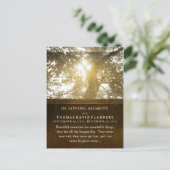 Golden Light Tree in Memory Beileid Vielen Dank Postkarte (Stehend Vorderseite)