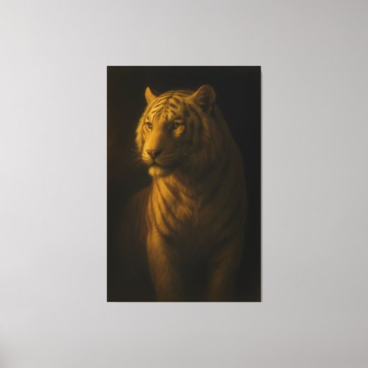 Golden Light White Tiger – Fine Art Portrait Leinwanddruck (Vorderseite)