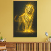Golden Lightning Tiger – High-End Fantasy Art Pain Leinwanddruck (Insitu (Wohnzimmer))