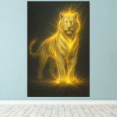 Golden Lightning Tiger – High-End Fantasy Art Pain Leinwanddruck (Insitu (Holzboden))