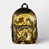 Golden Lightning Wolf Bedruckter Rucksack (Vorderseite)