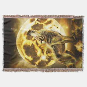 Golden Lightning Wolf Decke