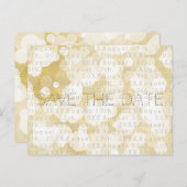 Golden Lights Gold Glam Modern Glam Save the Date Ankündigungspostkarte (Vorne/Hinten)