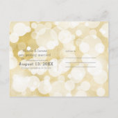 Golden Lights Gold Glam Modern Glam Save the Date Ankündigungspostkarte (Rückseite)
