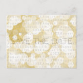 Golden Lights Gold Glam Modern Glam Save the Date Ankündigungspostkarte (Vorderseite)
