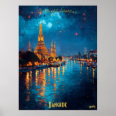 Golden Lights of Bangkok - Wat Arun Spiegelungen Poster (Vorne)
