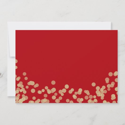 Golden Lights Red and Black Grad Foto Einladung (Rückseite)