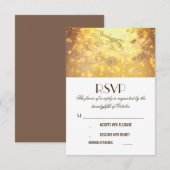Golden Lights Tree Branches Wedding RSVP Karten (Vorne/Hinten)
