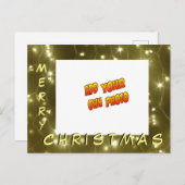 Golden Lights Weihnachten HINZUFÜGEN IHR FOTO Post Postkarte (Vorne/Hinten)