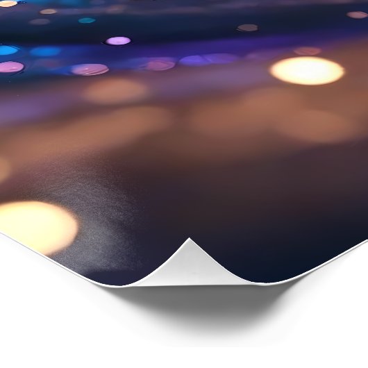 Golden & Lila Cosmic Swirl Abstrakt Vortex Art Poster (Ecke)