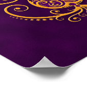 Golden Lila Guitar Tree of Life Poster (Ecke)