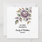 Golden Lila Rose Designer Danke Karte (Vorderseite)