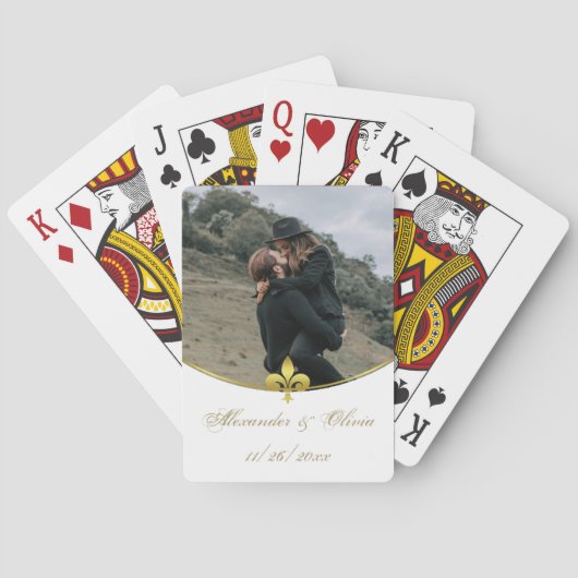 Golden Lilie Foto Hochzeitskarten Spielkarten (Rückseite)