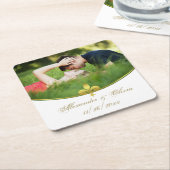 Golden Lilie Foto Wedding Paper Untersetzer (angewinkelt)