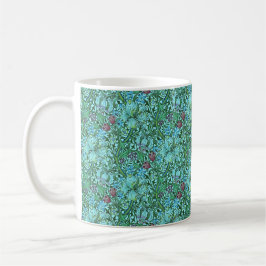 Golden Lilie Vintag florale Blume Blau Rosa Grün Kaffeetasse