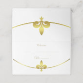 Golden Lilie Wedding Reception Platzkarte (Außenseite Aufgefaltet)