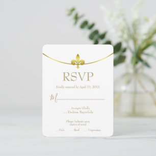 Golden Lilie Wedding RSVP Card Karte