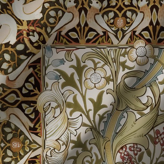 Golden Lilies Birds William Morris Pattern Tischdecke