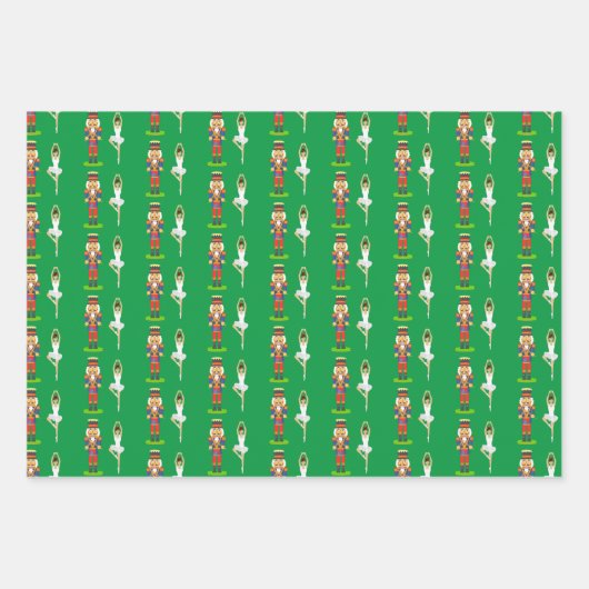 Golden Lily Blume, Nutcracker und Balletttänzer Geschenkpapier Set (Vorderseite 3)