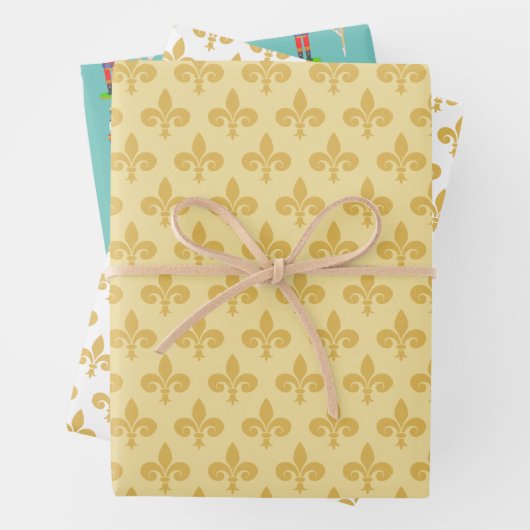 Golden Lily Blume, Nutcracker und Balletttänzer Geschenkpapier Set (Beispiel)