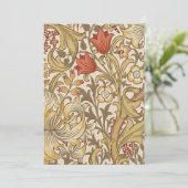 Golden Lily Muster Version 2 von William Morris Einladung (Stehend Vorderseite)