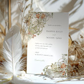 Golden Lily Pattern William Morris Wedding Einladung