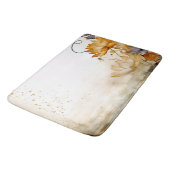 Golden Lily Serenity: Aquarellbraun Lilies Badematte (Schrägansicht)