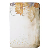 Golden Lily Serenity: Aquarellbraun Lilies Badematte (Vorderseite Vertikal)