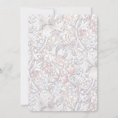 Golden Lily Wedding Suite Mute Pink Morris Einladung (Rückseite)