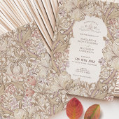 Golden Lily Wedding Suite Pink Cream Morris Einladung