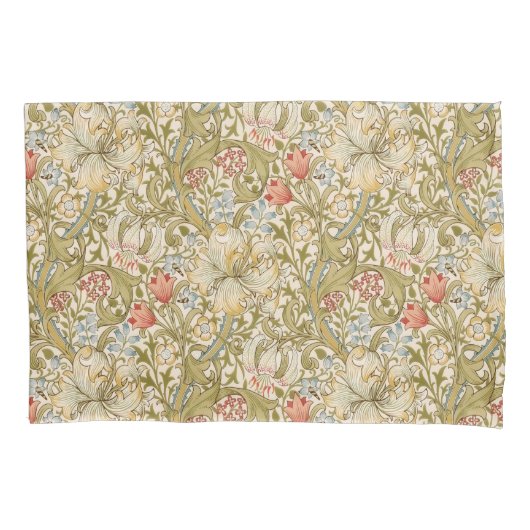 Golden Lily William Morris Classic Design Large Kissenbezug (Vorderseite)